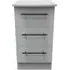 Beverley 3 Drawer Bedside Cabinet - Dusk Grey, Particle Wood