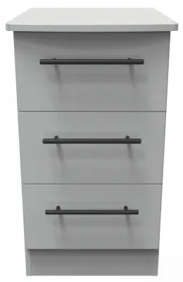 Beverley 3 Drawer Bedside Cabinet - Dusk Grey, Particle Wood image