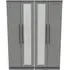 Beverley 4 Door Tall Mirror Wardrobe - Dusk Grey