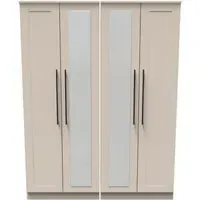 Beverley 4 Door Tall Mirror Wardrobe - Kashmir