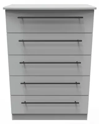 Beverley 5 Drawer Chest - Dusk Grey