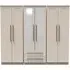 Beverley 6 Door Tall Mirror Combi Wardrobe - Kashmir