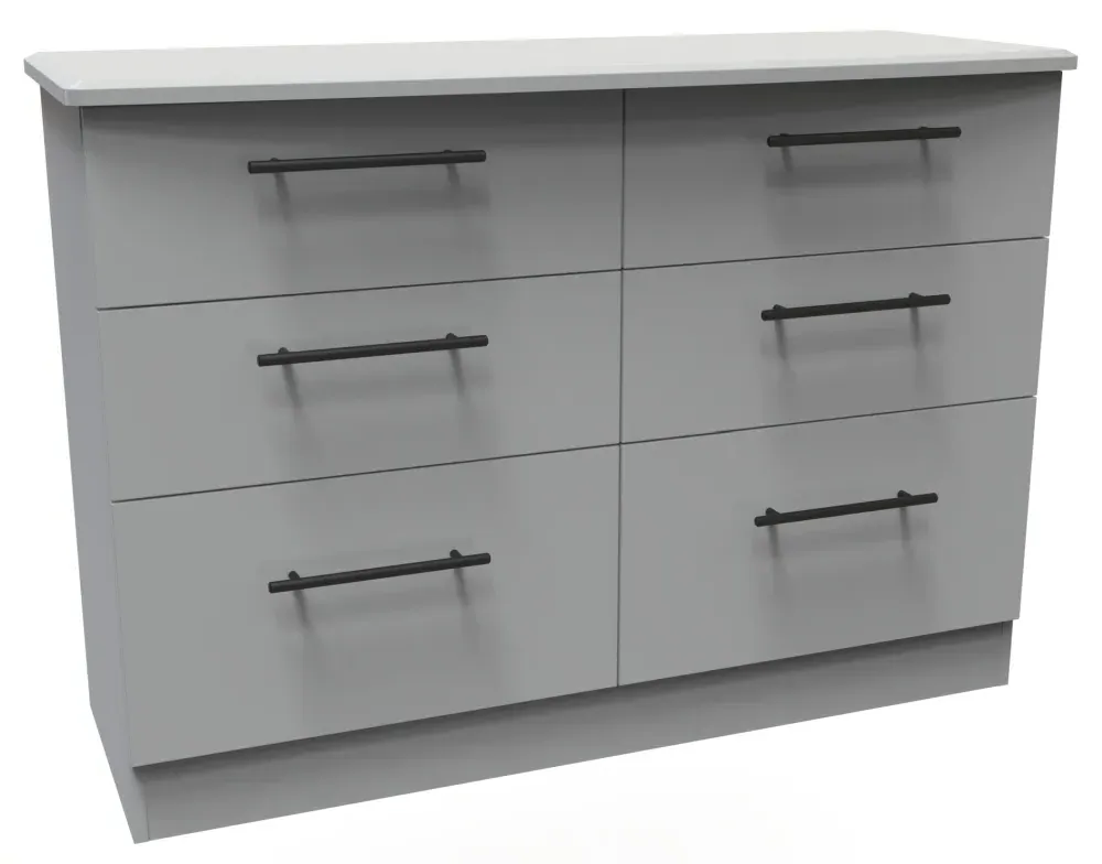 Beverley 6 Drawer Midi Chest - Dusk Grey