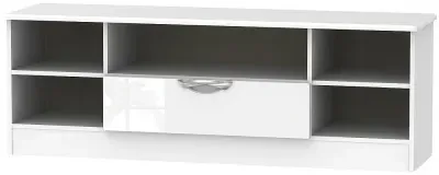 Camden 145cm Wide TV Unit with Drawer - White Gloss