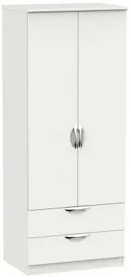 Camden 2 Door 2 Drawer Double Wardrobe - Light Grey image