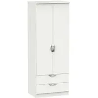 Camden 2 Door 2 Drawer Tall Wardrobe - Light Grey