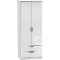 Camden 2 Door 2 Drawer Tall Wardrobe - White