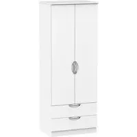 Camden 2 Door 2 Drawer Tall Wardrobe - White Matt