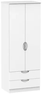 Camden 2 Door 2 Drawer Tall Wardrobe - White Matt image