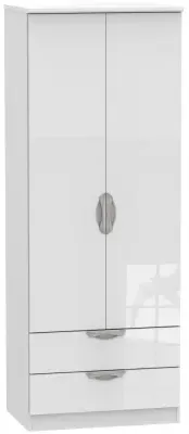 Camden 2 Door 2 Drawer Tall Wardrobe - White image