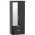 Camden 2 Door Combi Wardrobe with Mirror - Black Gloss