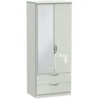Camden 2 Door Combi Wardrobe with Mirror - Cashmere