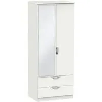 Camden 2 Door Combi Wardrobe with Mirror - Light Grey