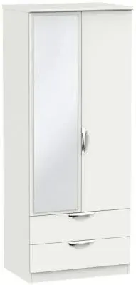 Camden 2 Door Combi Wardrobe with Mirror - Light Grey image