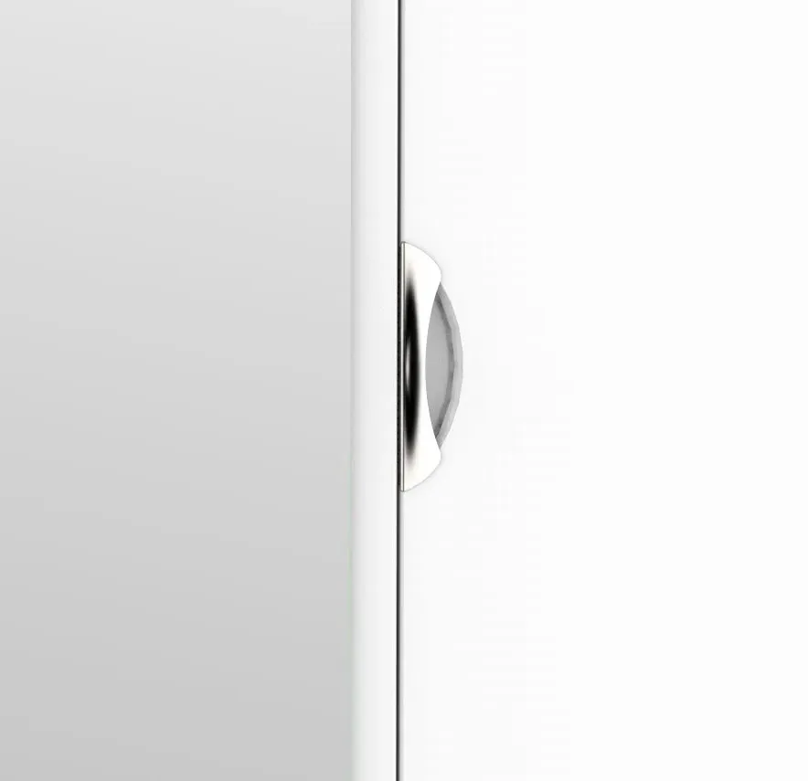 Camden 2 Door Combi Wardrobe with Mirror - White Gloss, Oak
