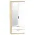 Camden 2 Door Combi Wardrobe with Mirror - White Gloss, Oak
