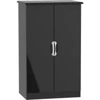 Camden 2-Door Midi Wardrobe - Black Gloss