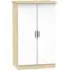 Camden 2 Door Midi Wardrobe - High Gloss White, Oak Effect