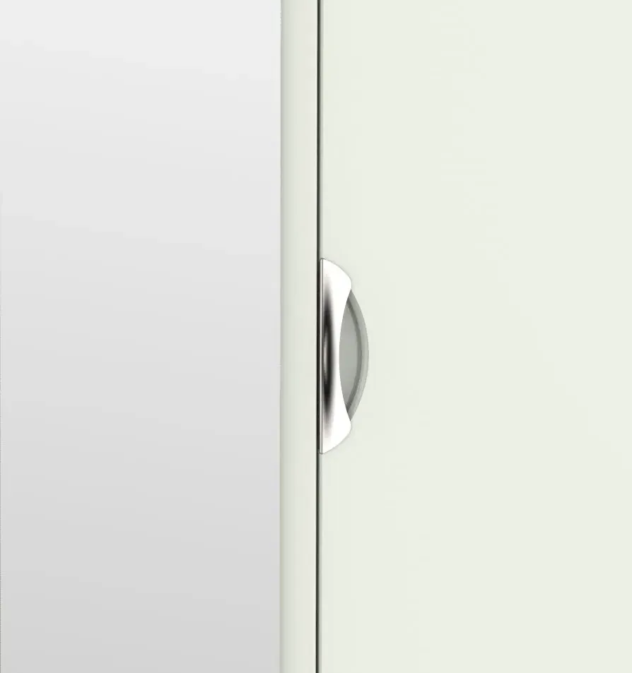 Camden 2 Door Tall Combi Wardrobe with Mirror - Cashmere, Oak