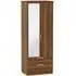 Camden 2 Door Tall Combi Wardrobe with Mirror - Walnut