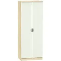 Camden 2-Door Tall Wardrobe - Cashmere, Oak Effect