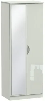 Camden 2 Door Tall Wardrobe with Mirror - Cashmere