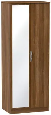 Camden 2 Door Tall Wardrobe with Mirror - Walnut