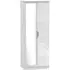 Camden 2 Door Tall Wardrobe with Mirror - White Gloss