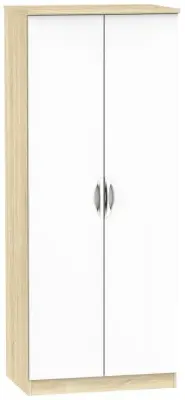 Camden 2 Door Wardrobe - White Gloss, Oak