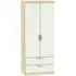 Camden 2 Door Wardrobe with Drawers - Cashmere, Oak Effect
