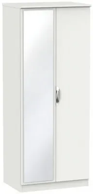 Camden 2 Door Wardrobe with Mirror - Light Grey