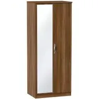 Camden 2 Door Wardrobe with Mirror - Walnut Effect