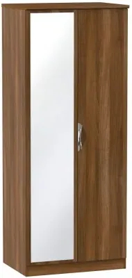 Camden 2 Door Wardrobe with Mirror - Walnut Effect