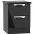 Camden 2 Drawer Bedside Cabinet - Black, High Gloss