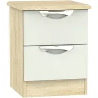Camden 2 Drawer Bedside Cabinet - Cashmere, Oak Effect