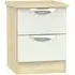 Camden 2 Drawer Bedside Cabinet - Cashmere, Oak Effect
