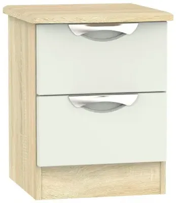 Camden 2 Drawer Bedside Cabinet - Cashmere, Oak Effect image