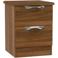 Camden 2 Drawer Bedside Cabinet - Noche Walnut