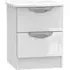 Camden 2 Drawer Bedside Cabinet - White