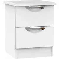Camden 2 Drawer Bedside Cabinet - White Matt