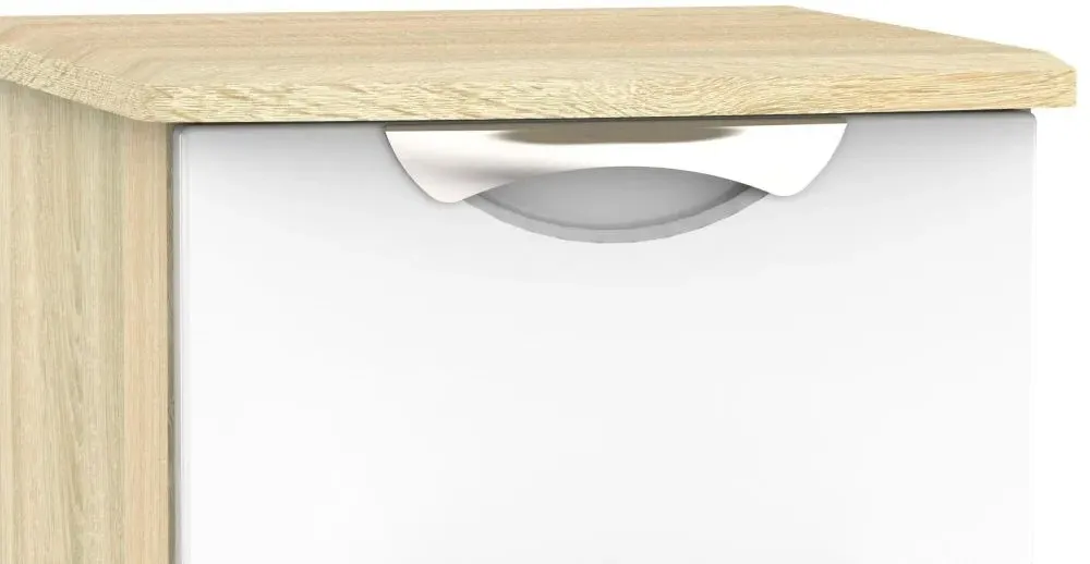 Camden 2 Drawer Bedside Cabinet - White, Oak Effect