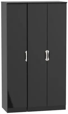 Camden 3 Door Tall Triple Wardrobe - Black Gloss image