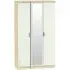 Camden 3 Door Tall Triple Wardrobe with Mirror - Cashmere, Oak Effect