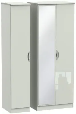 Camden 3 Door Tall Triple Wardrobe with Mirror - Cashmere