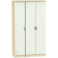 Camden 3 Door Tall Wardrobe - Cashmere, Oak Effect