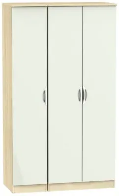 Camden 3 Door Tall Wardrobe - Cashmere, Oak Effect