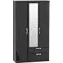 Camden 3 Door Tall Wardrobe with Mirror - Black