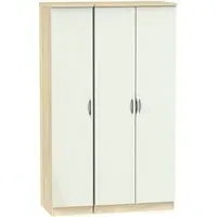 Camden 3-Door Triple Wardrobe - Cashmere, Oak Effect