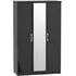 Camden 3 Door Triple Wardrobe with Mirror - Black