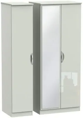 Camden 3 Door Triple Wardrobe with Mirror - Cashmere image